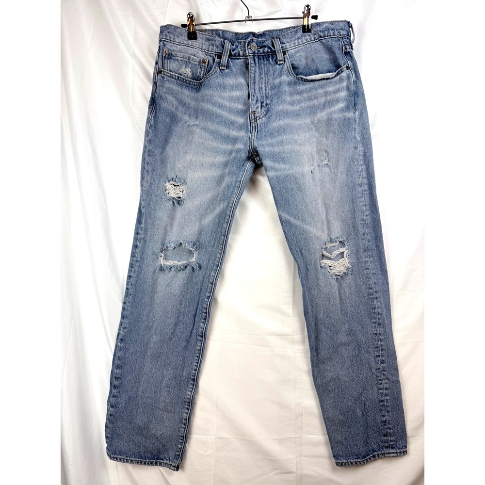 Levi's Premium Lot Hi Ball Mens Jeans W34‎ L34 Light Wash Distressed